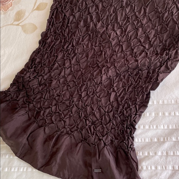 NWOT Dosa Textured Crinkle Silk Brown Scarf - Picture 6 of 8